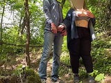 MILF with natural big boobs made me cum in nature